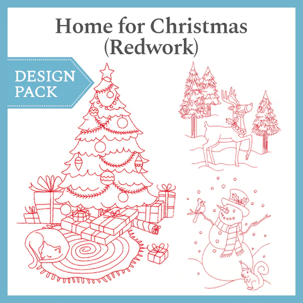 A Home for Christmas (Redwork) Design Pack - Image 6