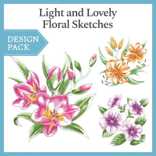 A Light and Lovely Floral Sketches Design Pack - Image 5