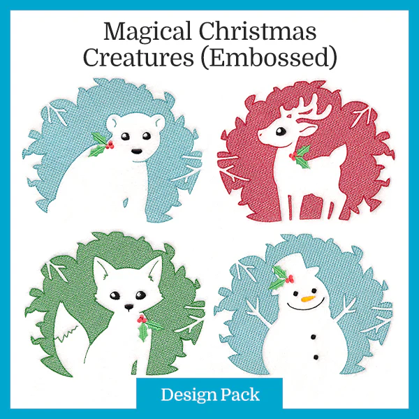 A Magical Christmas Creatures (Embossed) Design Pack - Image 9