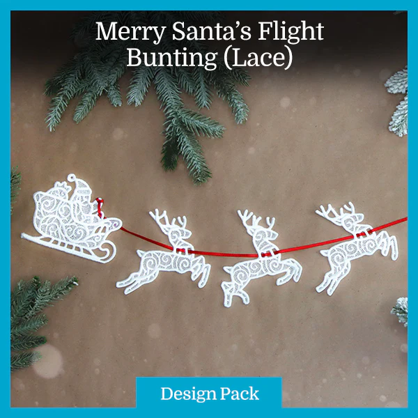 A Merry Santa's Flight Bunting (Lace) Design Pack - Image 2