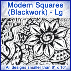 A Modern Blackwork Squares Design Pack - Image 3