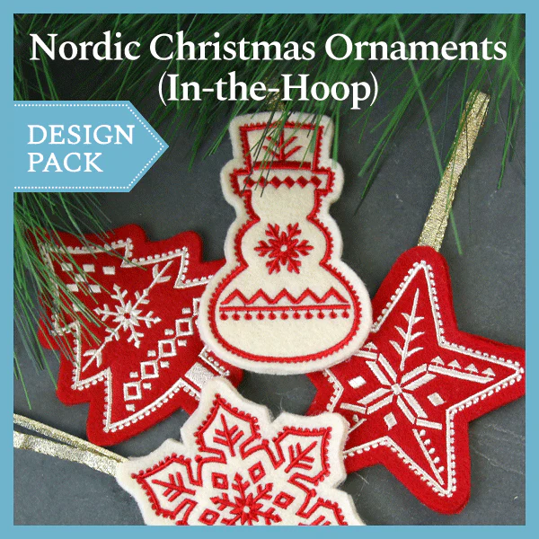A Nordic Christmas Ornaments (In-the-Hoop) Design Pack - Image 3