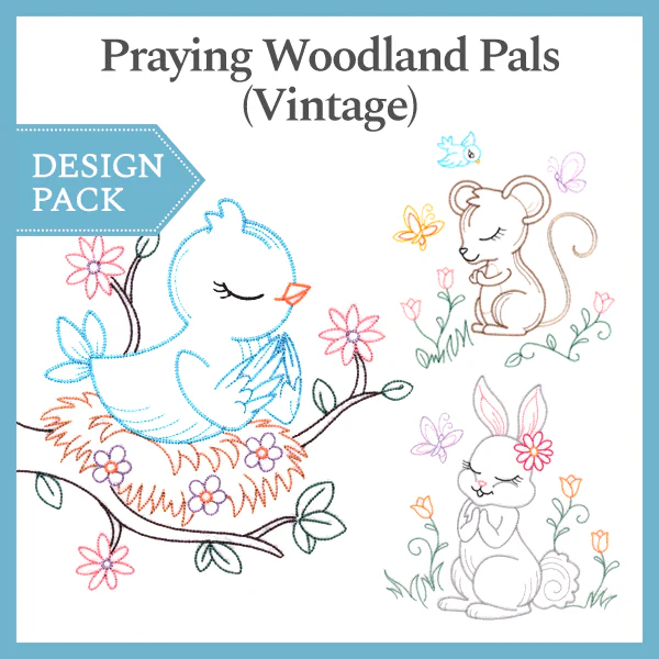 A Praying Woodland Pals (Vintage) Design Pack - Image 2