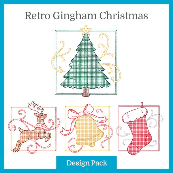 A Retro Gingham Christmas Design Pack - Image 5