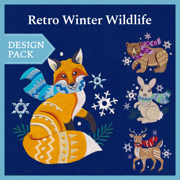 A Retro Winter Wildlife Design Pack - Image 3