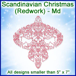 A Scandinavian Christmas (Redwork) Design Pack - Image 4