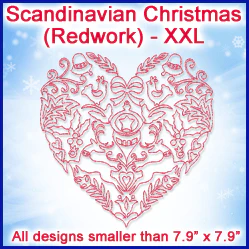 A Scandinavian Christmas (Redwork) Design Pack - Image 6