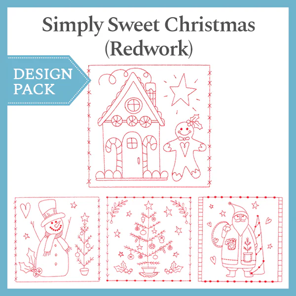 A Simply Sweet Christmas (Redwork) Design Pack - Image 3