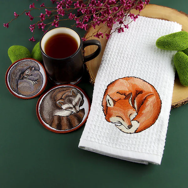 A Sleeping Animal Coasters (In-the-Hoop) Design Pack - Image 9