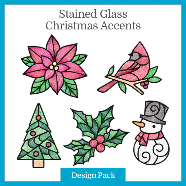A Stained Glass Christmas Accents Design Pack - Image 5
