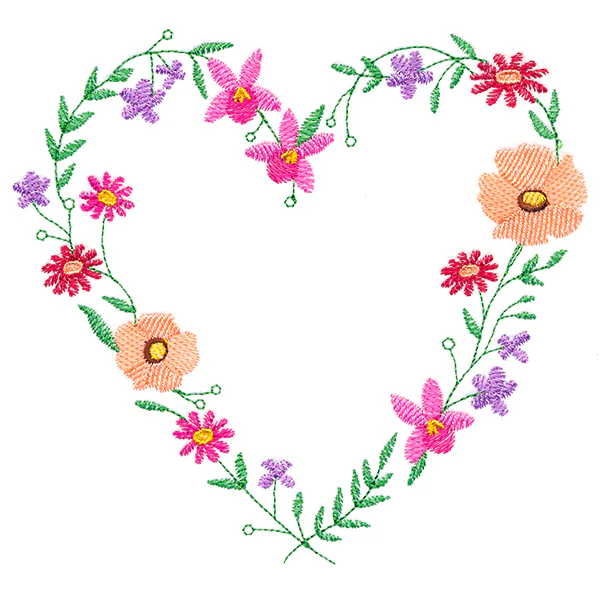 A Stitch of Blooms Heart Wreath - Image 2