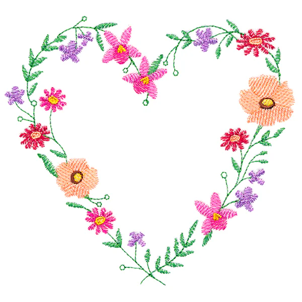 A Stitch of Blooms Heart Wreath - Image 3