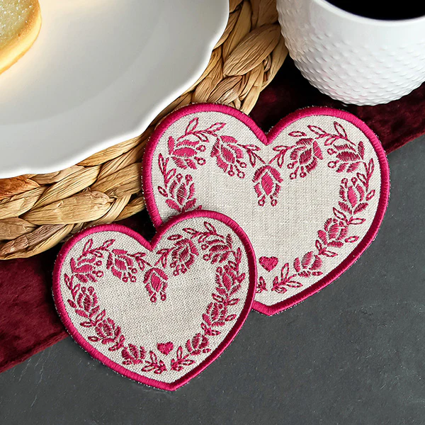 A Textured Hearts Coasters (In-the-Hoop) Design Pack - Image 11