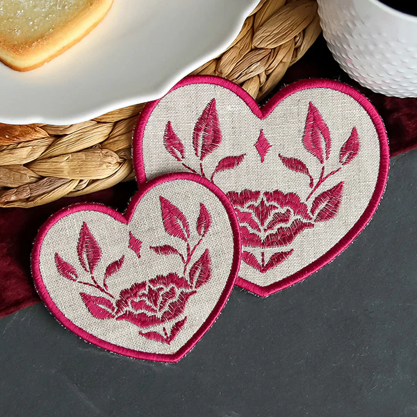 A Textured Hearts Coasters (In-the-Hoop) Design Pack - Image 14