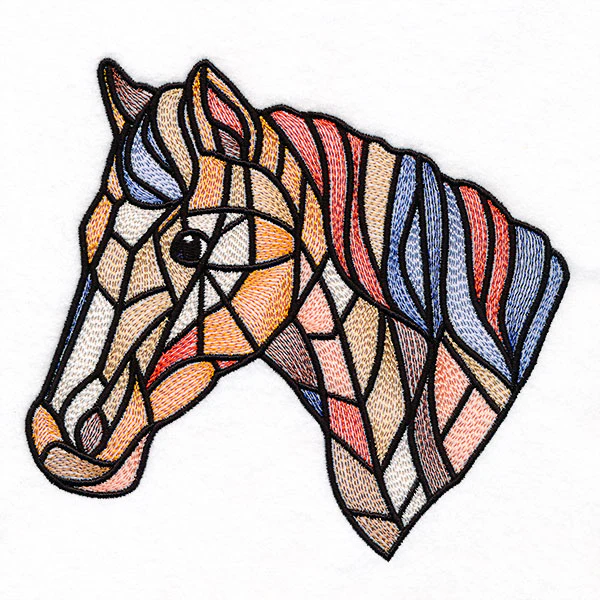 A Touch of Modern Stained Glass Horse - Image 3