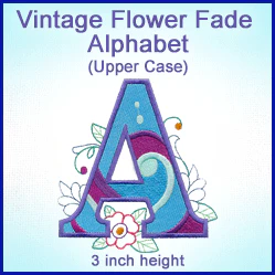 A Vintage Flower Fade Alphabet Design Pack - Image 4