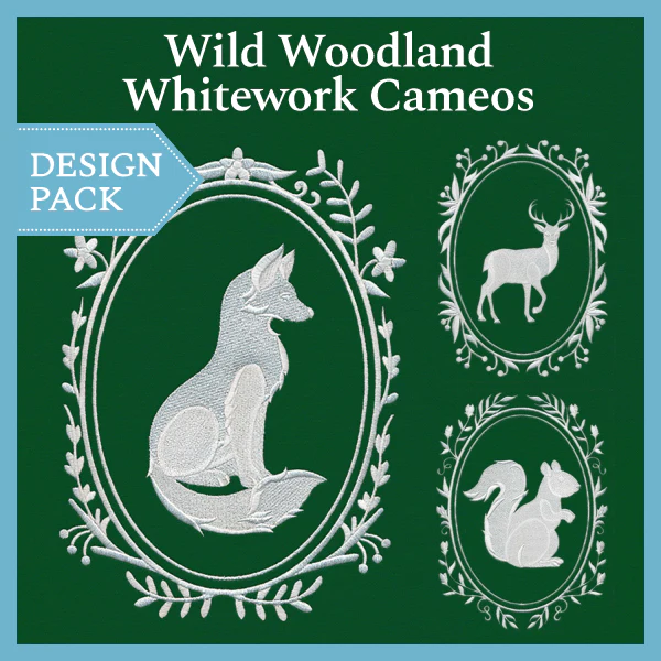 A Wild Woodland Whitework Cameos Design Pack - Image 3