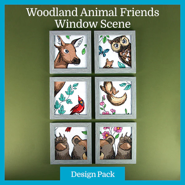A Woodland Animal Friends Window Scene Design Pack - Image 2