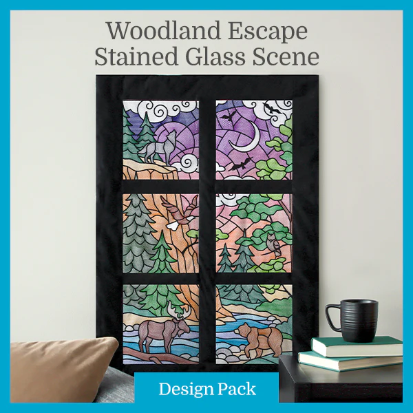 A Woodland Escape Stained Glass Scene Design Pack - Image 4