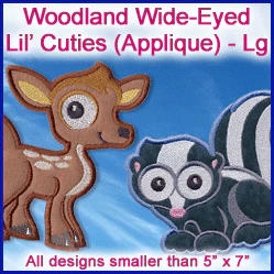 A Woodland Wide-Eyed Lil' Cuties (Applique) Design Pack - Image 3