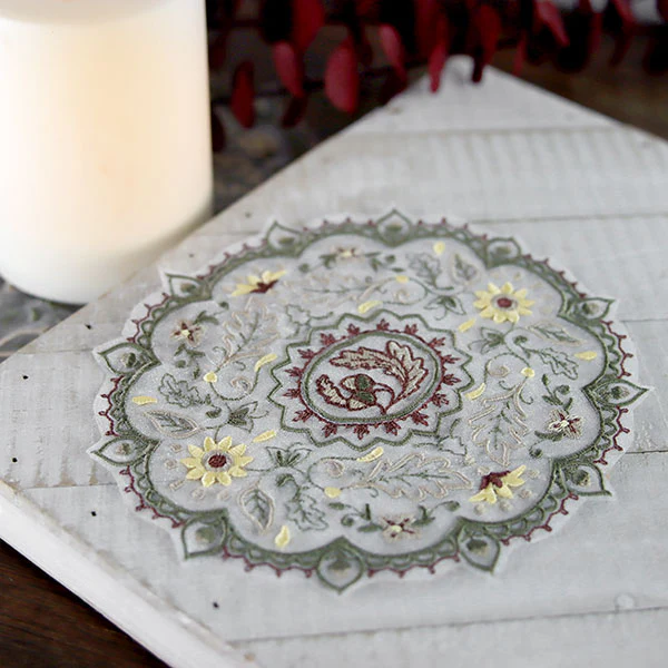 Acorns & Fall Foliage Doily (Organza) - Image 6