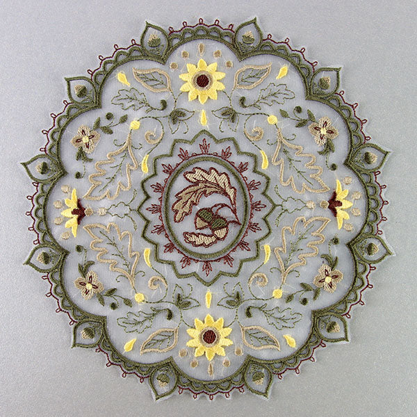 Acorns & Fall Foliage Doily (Organza) - Image 9