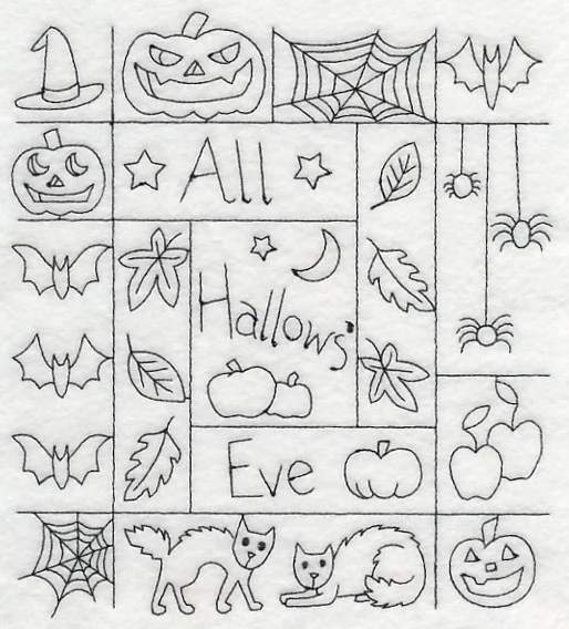 All Hallow's Eve Shadow Box (Blackwork)