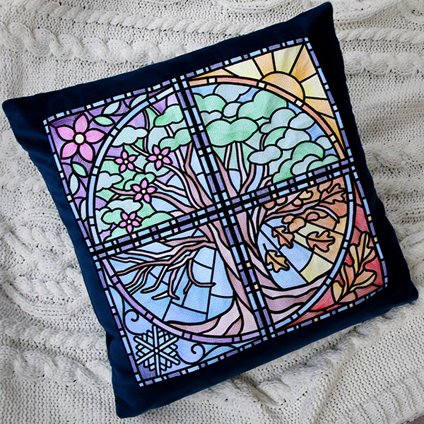 All The Seasons Stained Glass Tree - Fall - Image 3