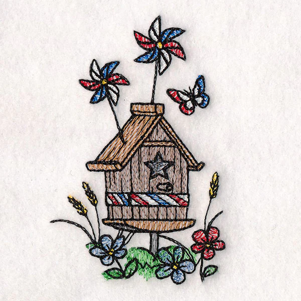 Americana Birdhouse Block Party Border 1 - Image 2