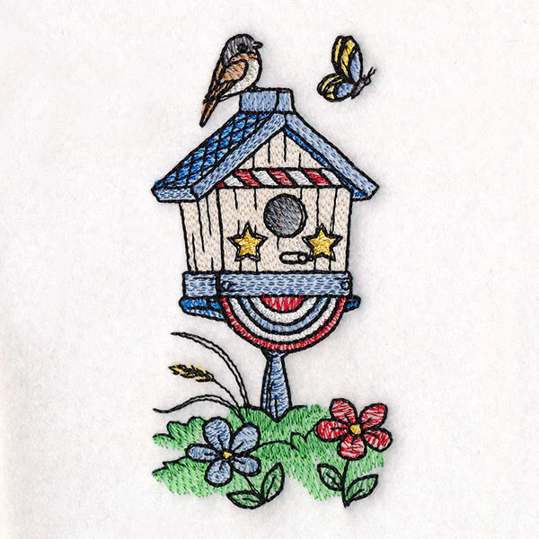 Americana Birdhouse Block Party Border 2