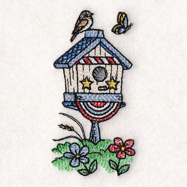 Americana Birdhouse Block Party Border 2 - Image 2