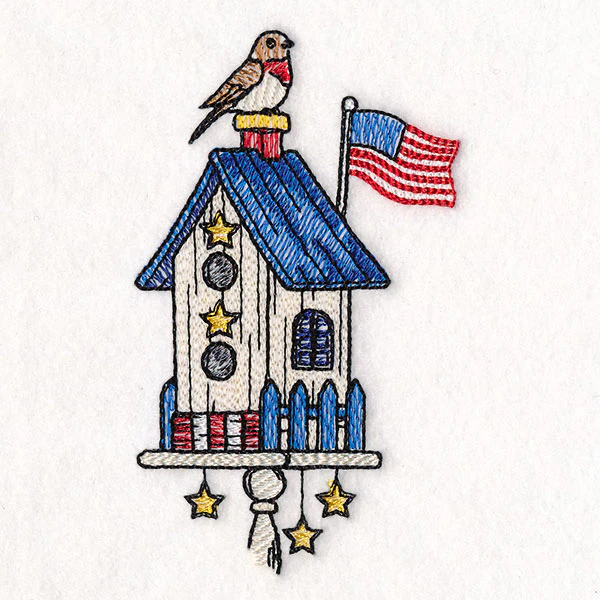 Americana Birdhouse Block Party Border 3