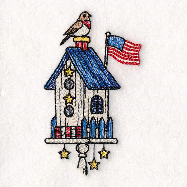 Americana Birdhouse Block Party Border 3 - Image 2