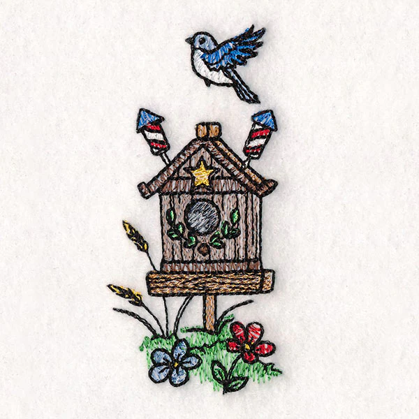 Americana Birdhouse Block Party Border 4 - Image 2