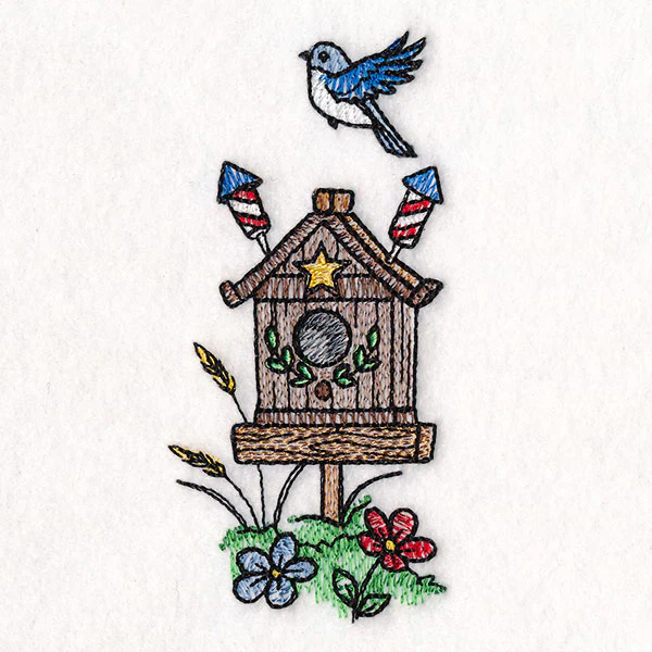 Americana Birdhouse Block Party Border 4 - Image 3