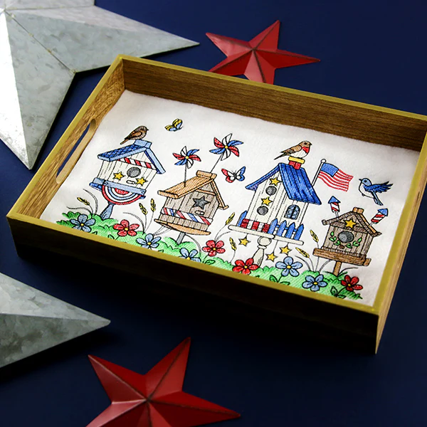 Americana Birdhouse Block Party Border - Image 8