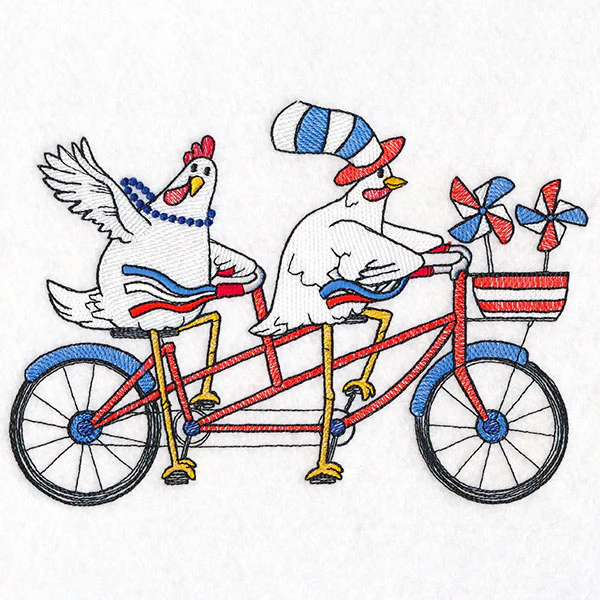 Americana Farm Parade - Chickens on a Tandem Bike - Image 3