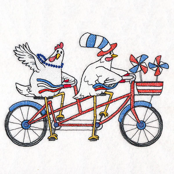Americana Farm Parade - Chickens on a Tandem Bike - Image 5