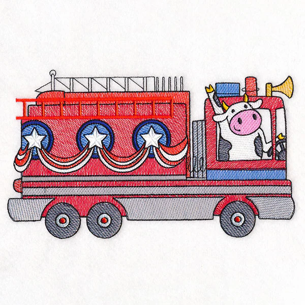 Americana Farm Parade - Cow Fire Truck - Image 3