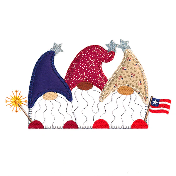 Americana Gnomes Trio (Heirloom Applique) - Image 3