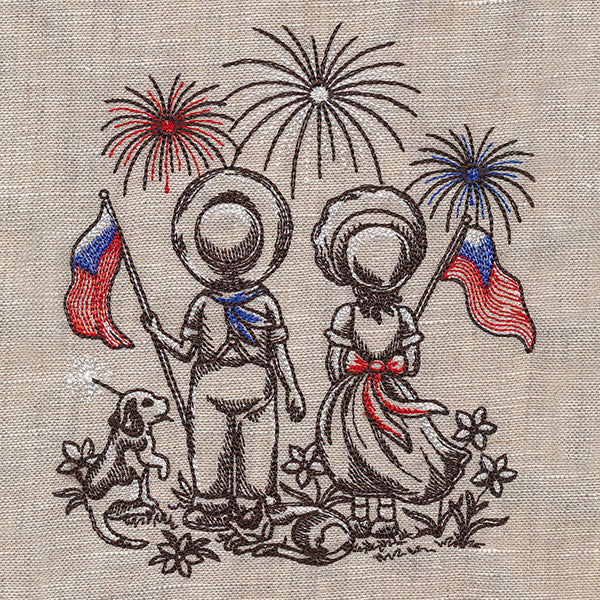 Americana Sunbonnet Sue & Fisherman Fred - Image 5