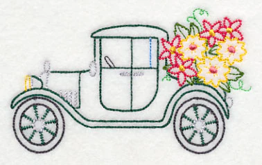 Antique Car in Bloom (Vintage) - Image 2