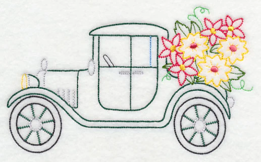 Antique Car in Bloom (Vintage) - Image 4