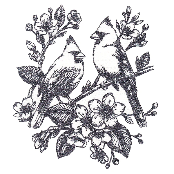 Antique Elegance Cardinal Etching - Image 3
