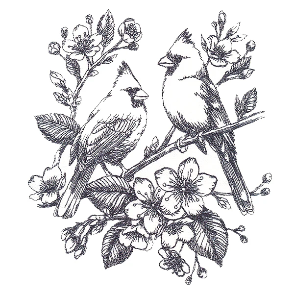 Antique Elegance Cardinal Etching - Image 4