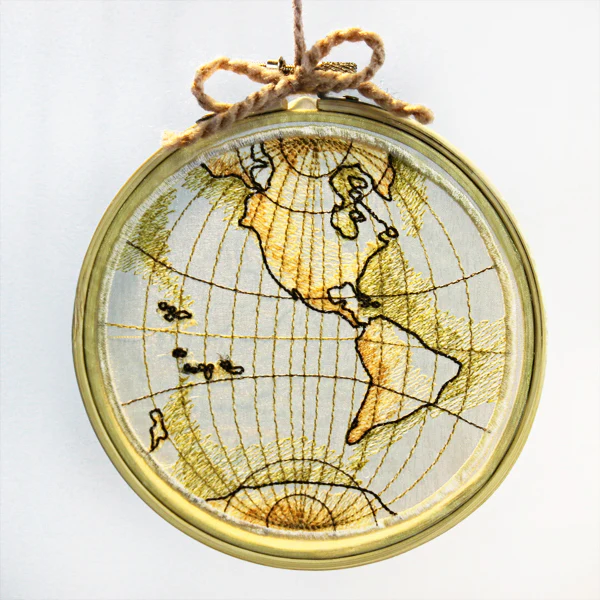 Antique Globe - Western Hemisphere (Organza) - Image 3