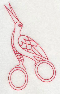 Antique Scissors 4 (Redwork) - Image 3