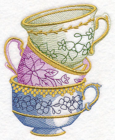Antique Teacup Stack - Image 4