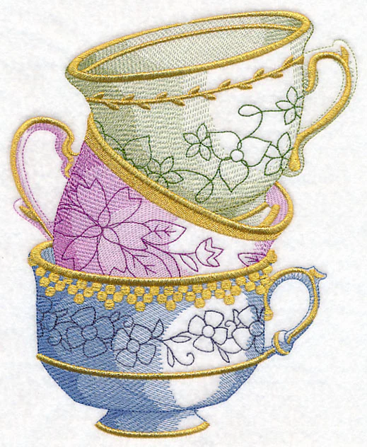 Antique Teacup Stack - Image 5