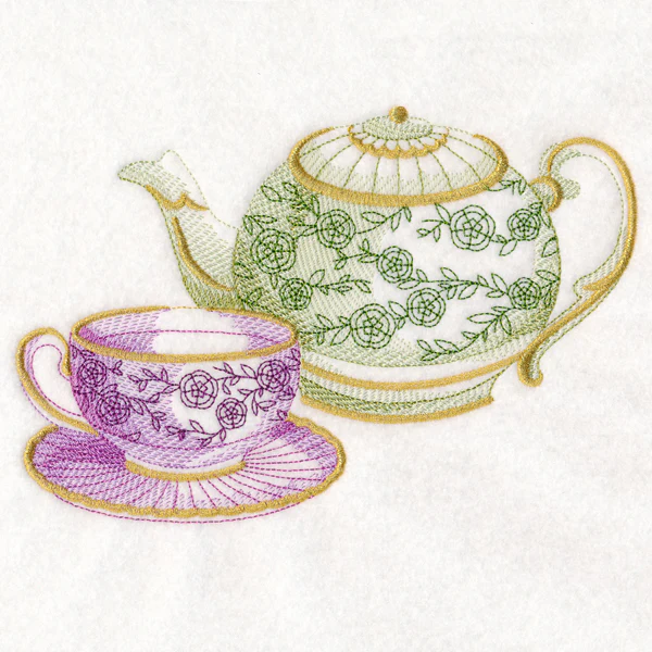 Antique Teapot and Teacup - Image 3